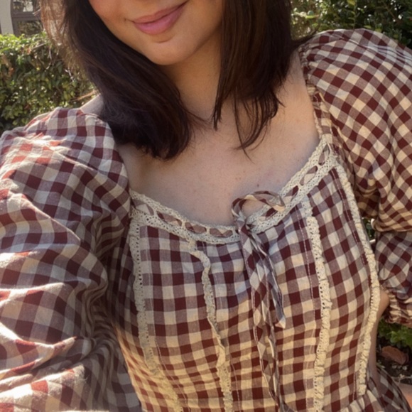 SOLD Berry gingham prairie dress from Shop Dahl - Picture 3 of 3